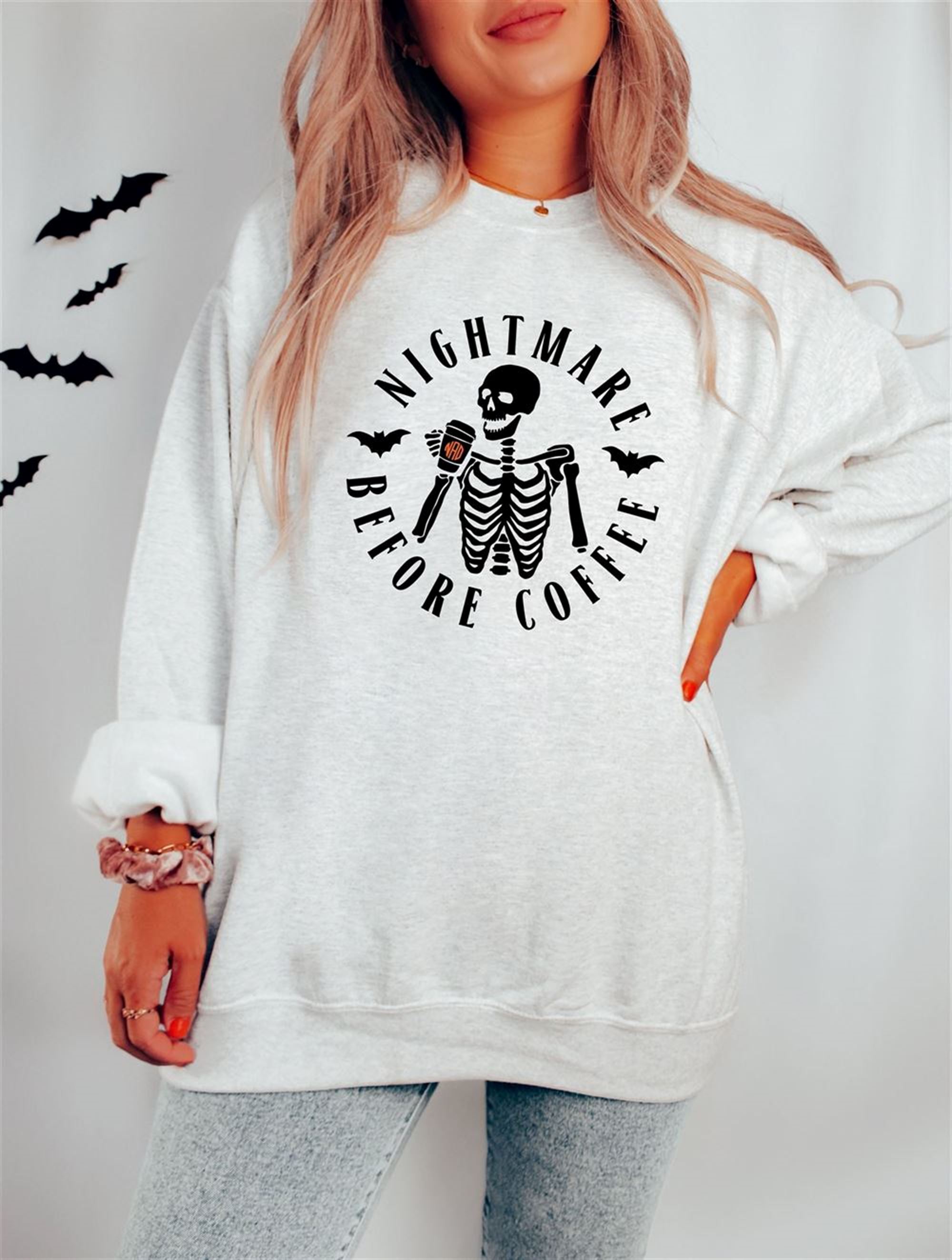 Halloween Coffee Tee Monogram Halloween Shirt Women’s Halloween Shirt Halloween Tee For Women Funny Halloween Shirt Fall Shirt