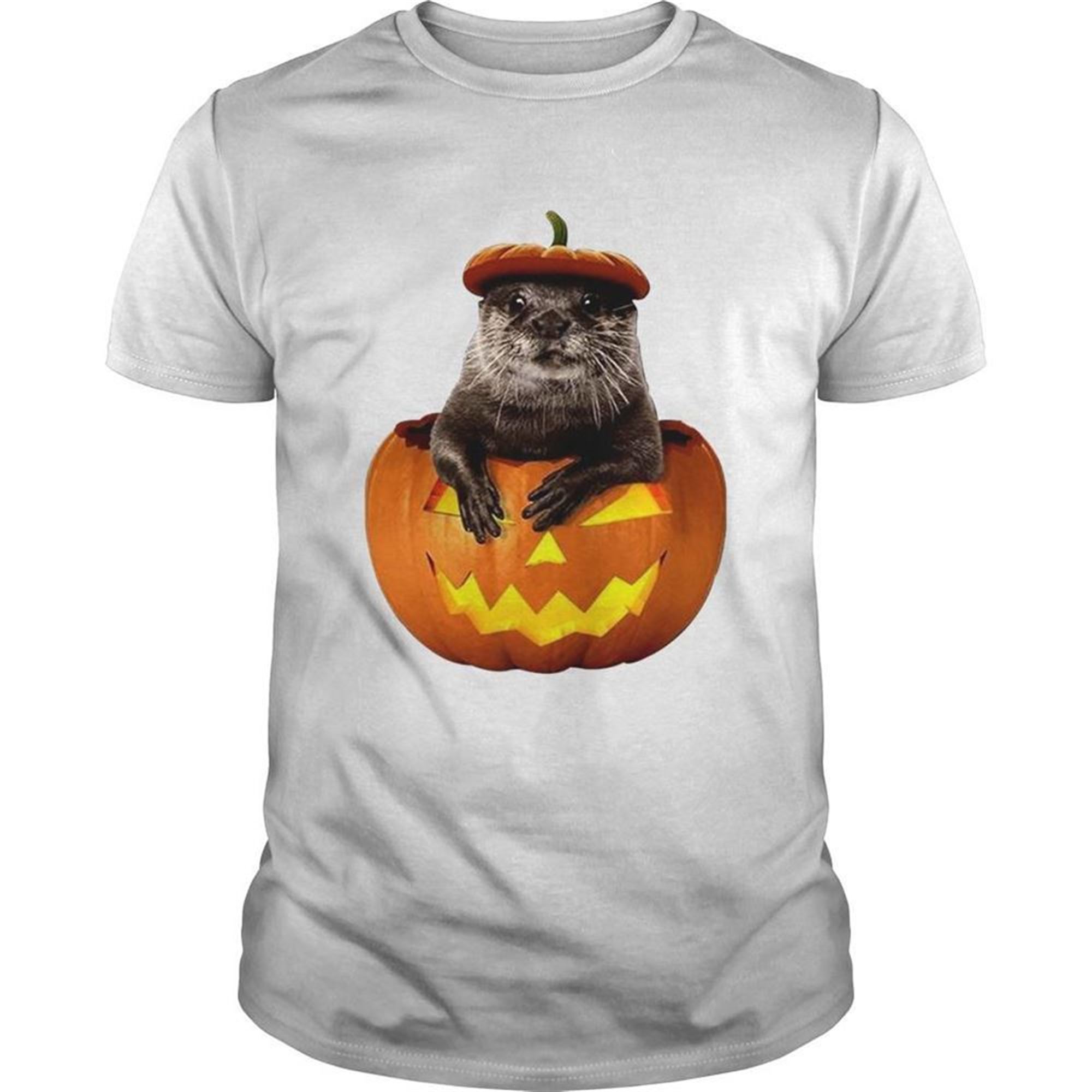 Halloween Otter Pumpkin Funny Otter Lover Tshirt