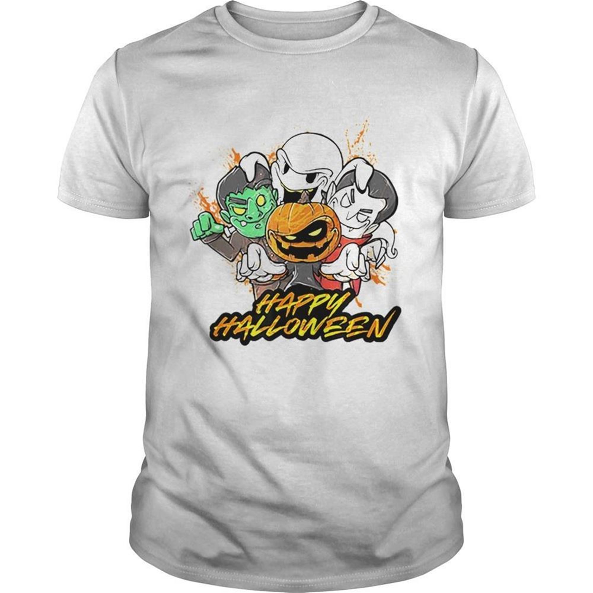 Halloween Pumpkin Face Vampire Ghost Frankenstein Shirt