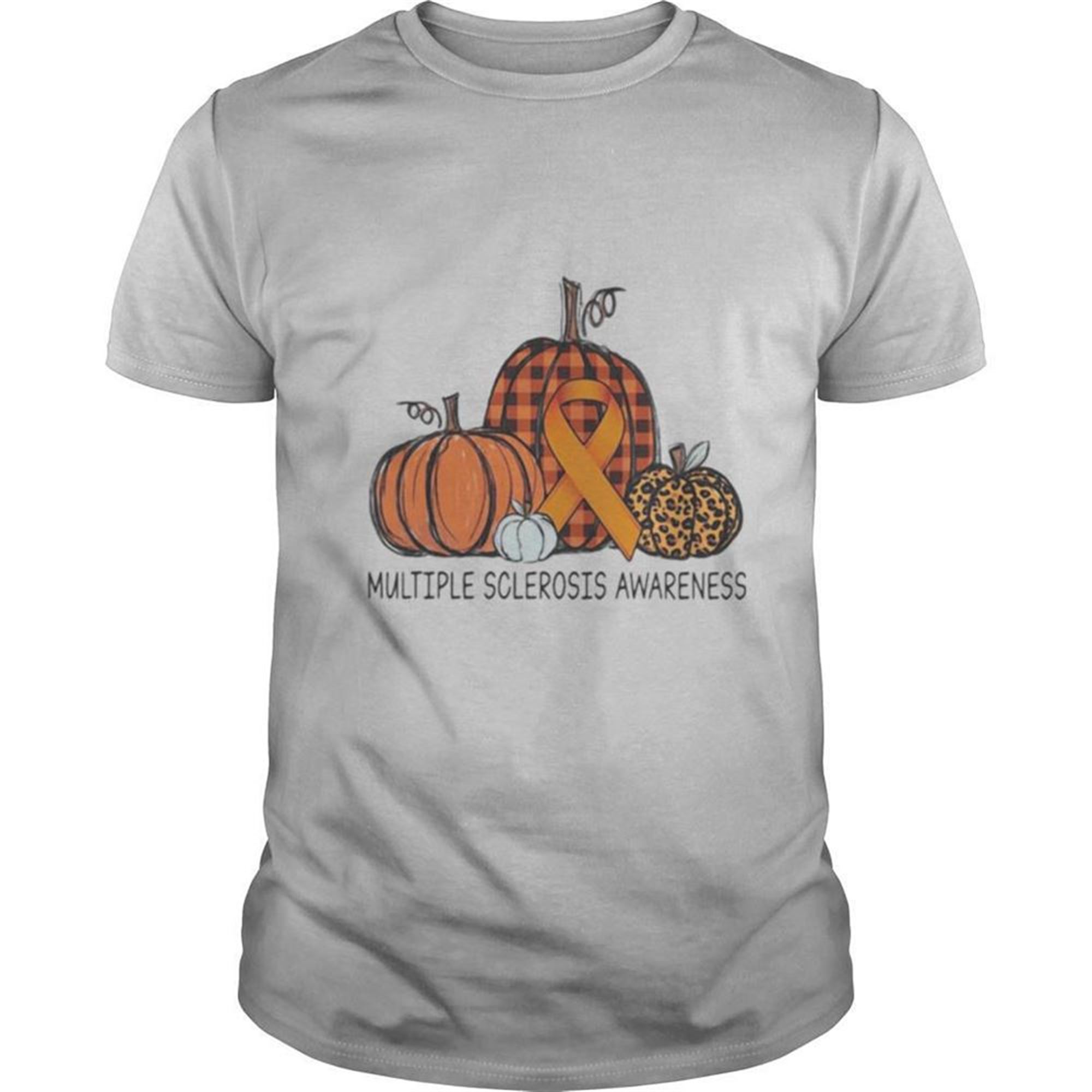 Halloween Pumpkins Multiple Sclerosis Awareness Leopard Shirt