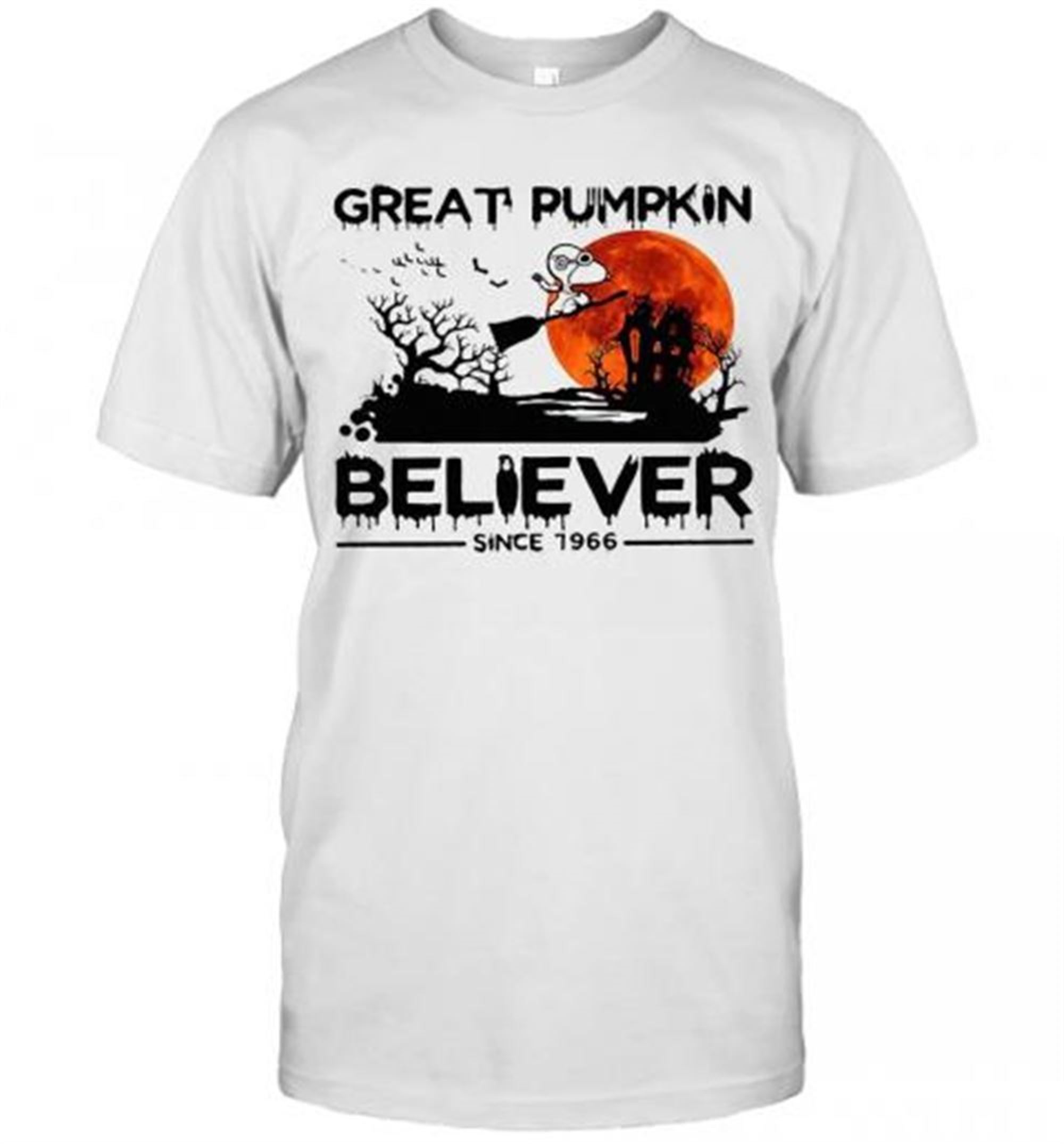 Halloween Snoopy Great Pumpkin Believer Since 1966 Sunset T-shirt