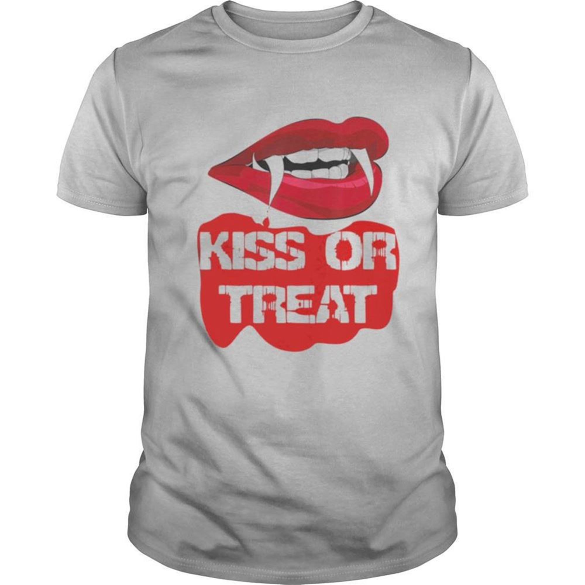 Halloween Vampire Teeth Lips Kiss Or Treat Shirt