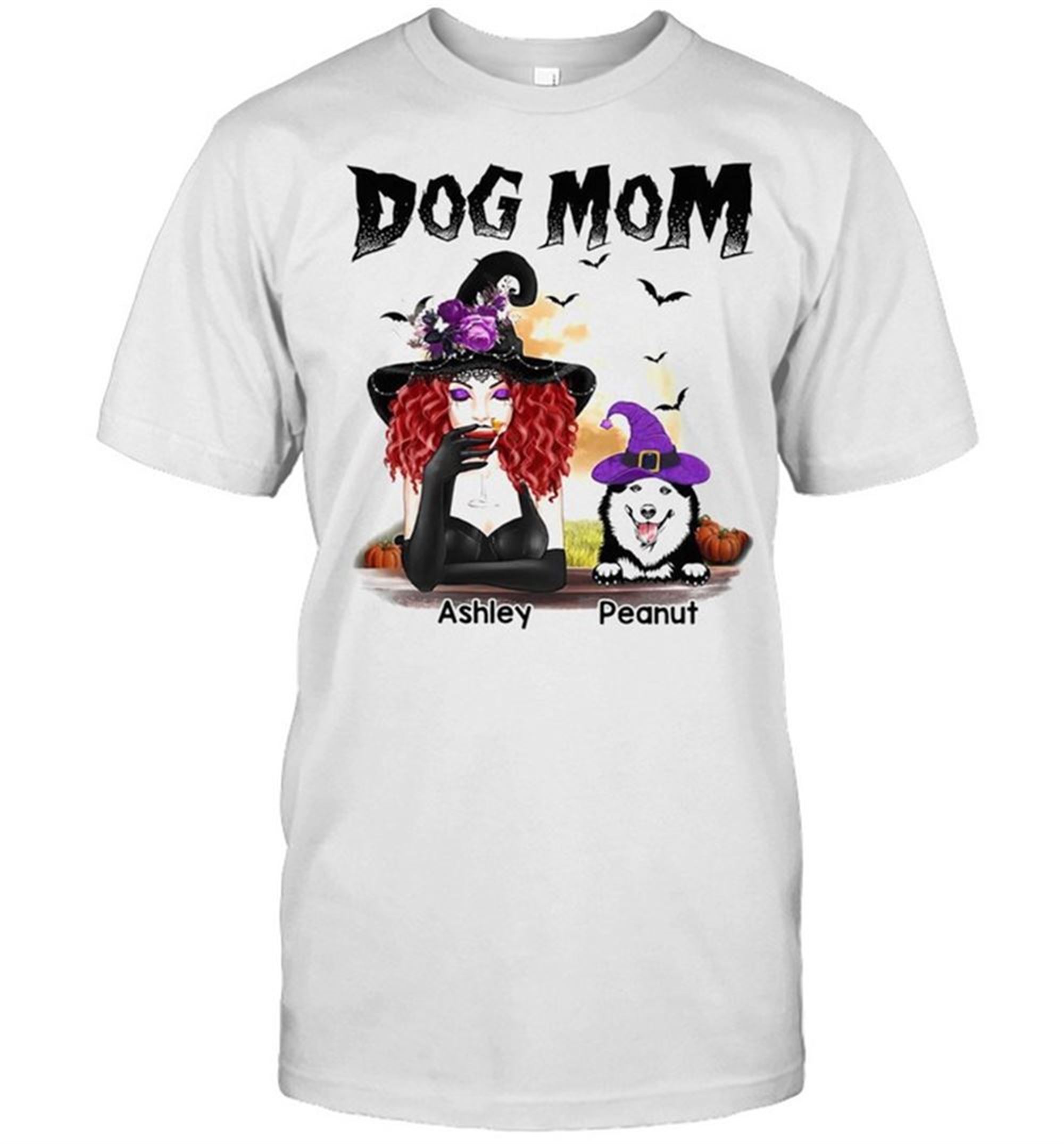 Halloween Witch Dog Mom Personalized Shirt