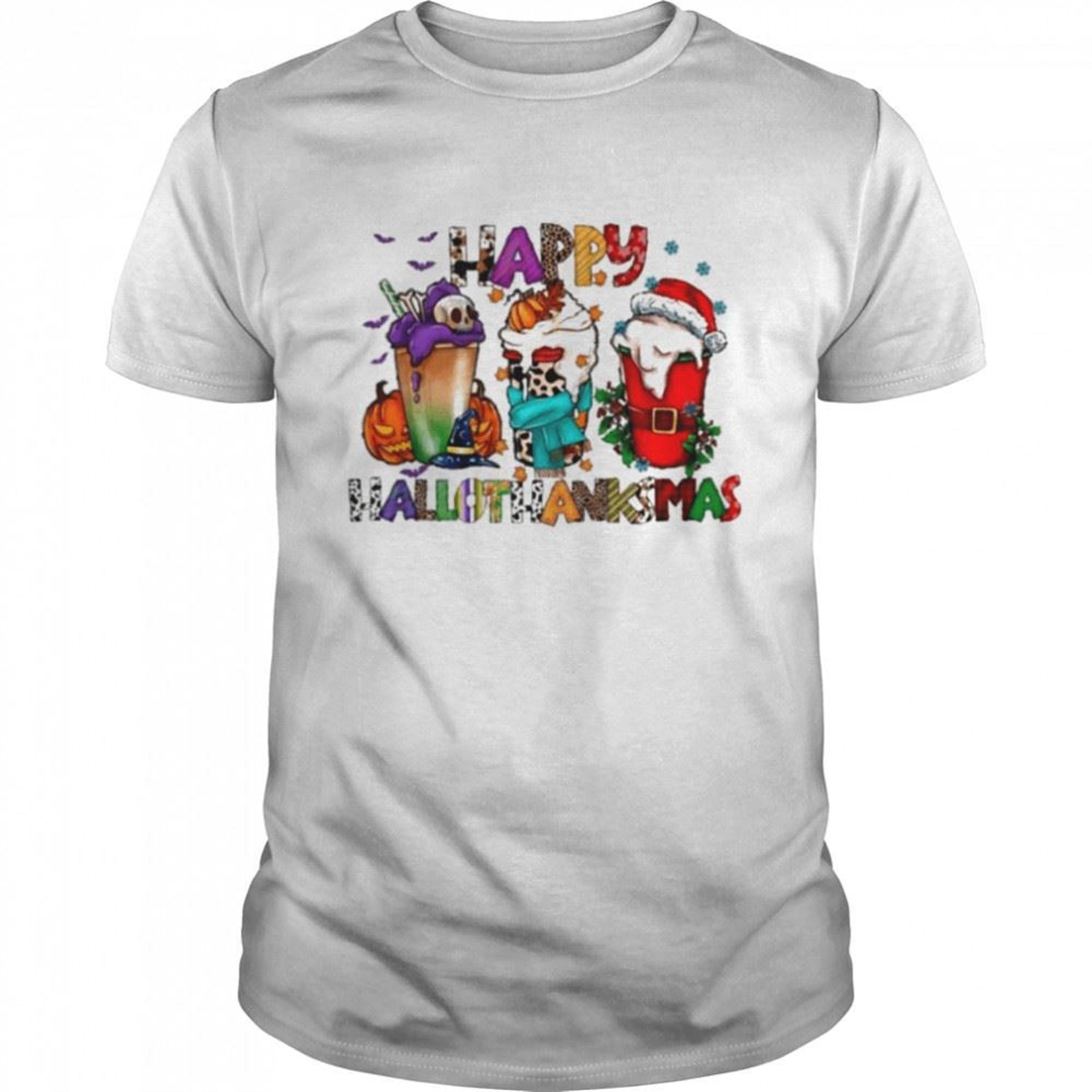 Happy Hallothanksmas Fall Coffee Happy Halloween 2022 T-shirt