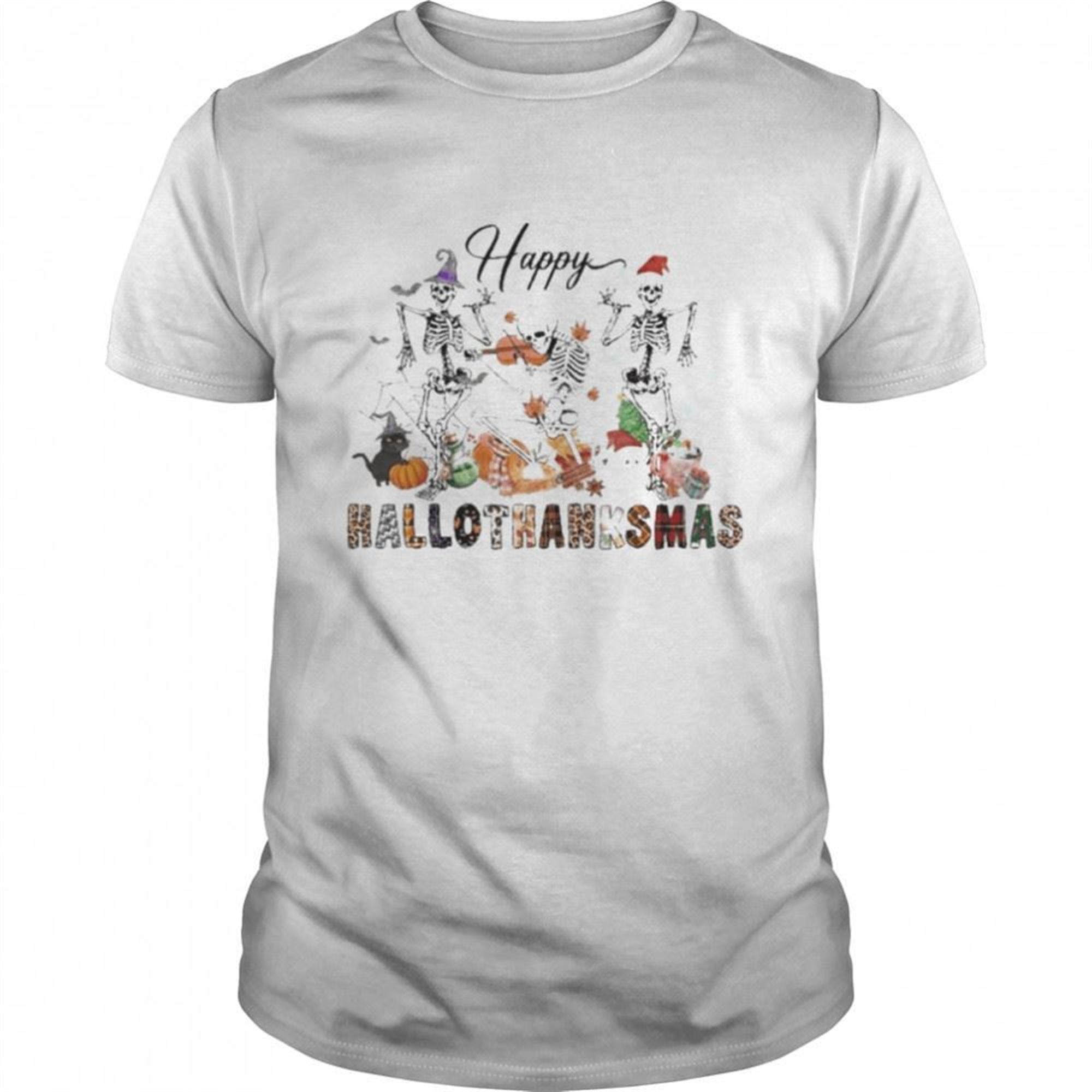 Happy Hallothanksmas Skeleton Happy Halloween 2022 T-shirt