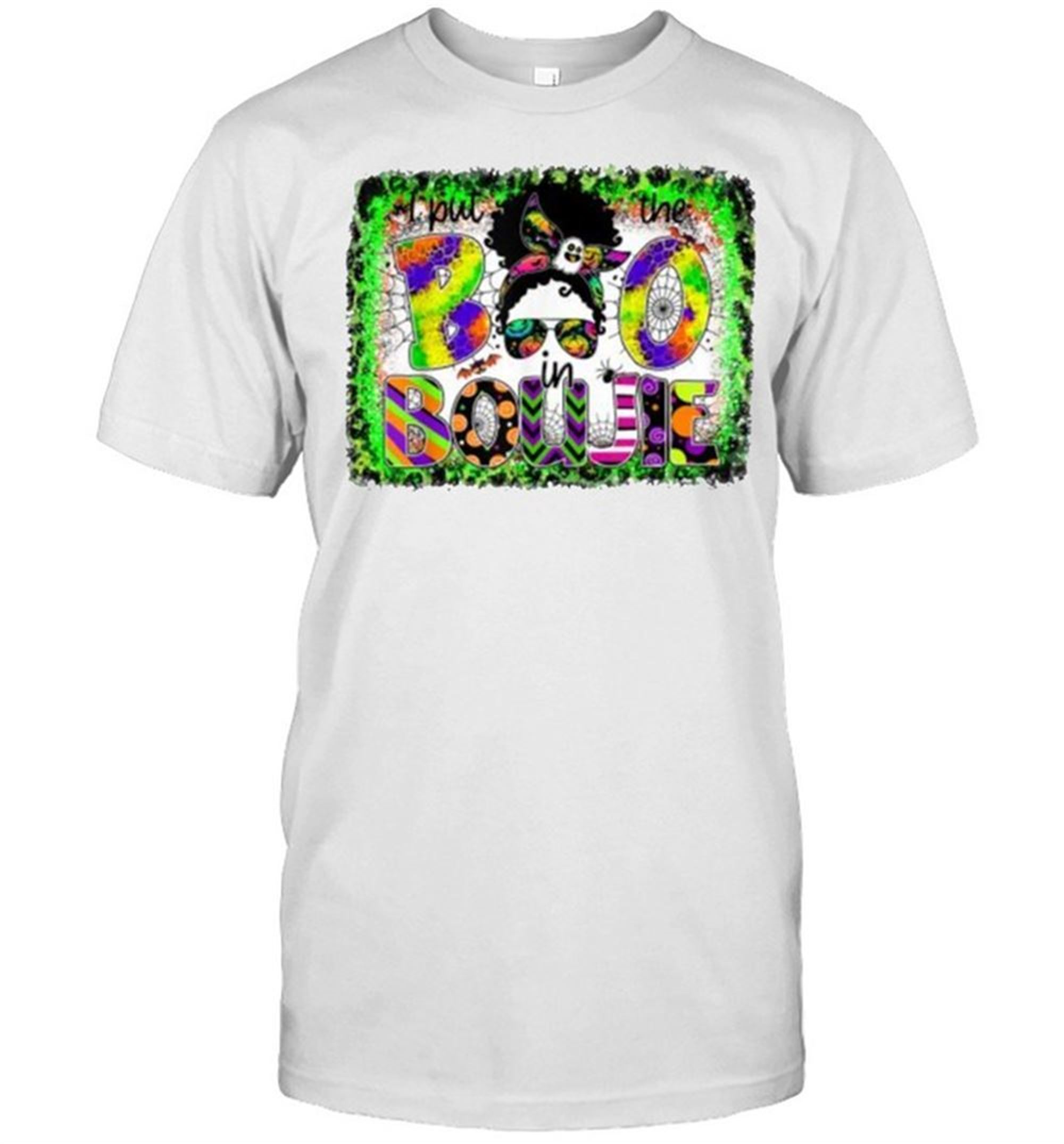 I Put The Boo In The Bookie Messy Bun Girls Halloween T-shirt