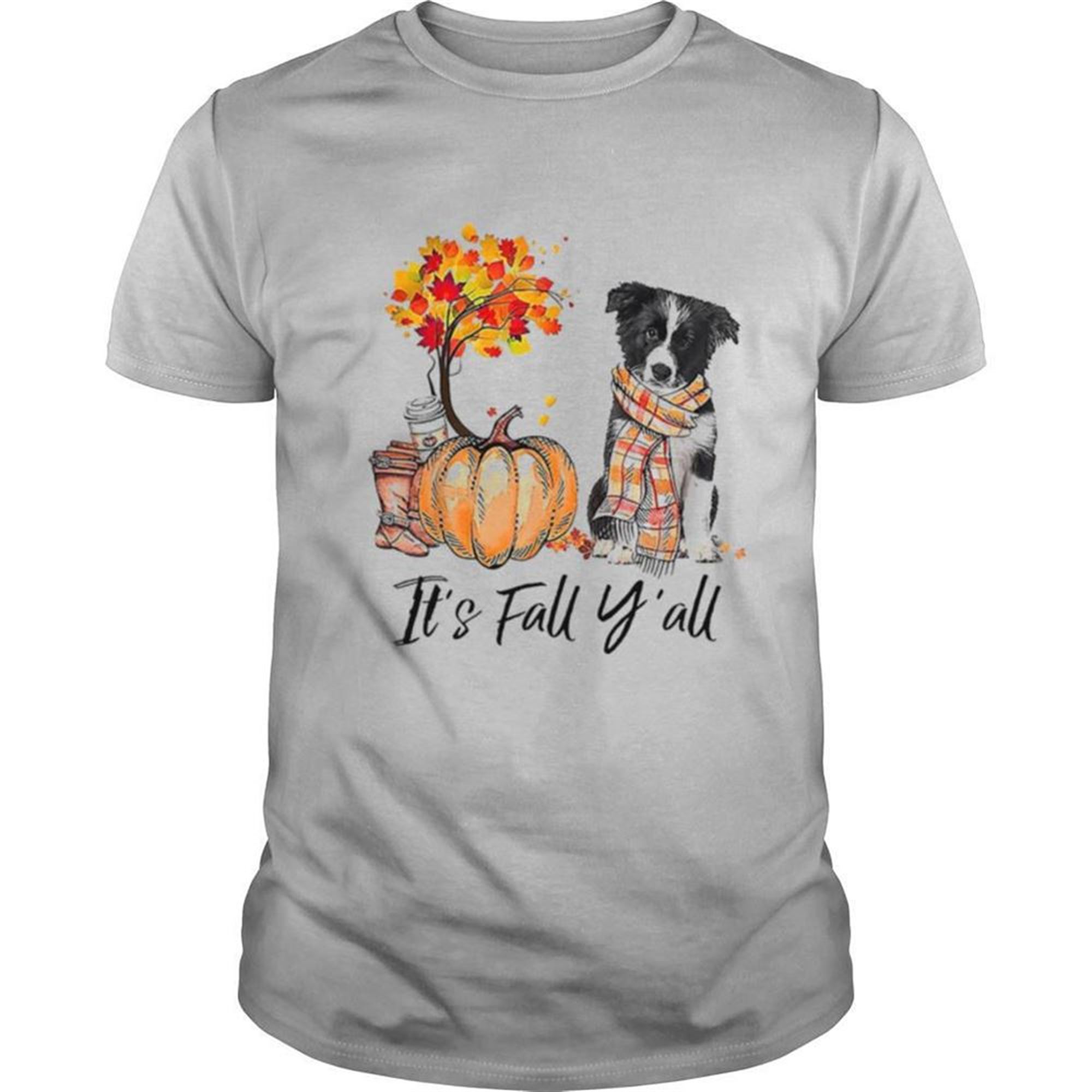 Its Fall Yall Border Collie Dog Halloween Shirt