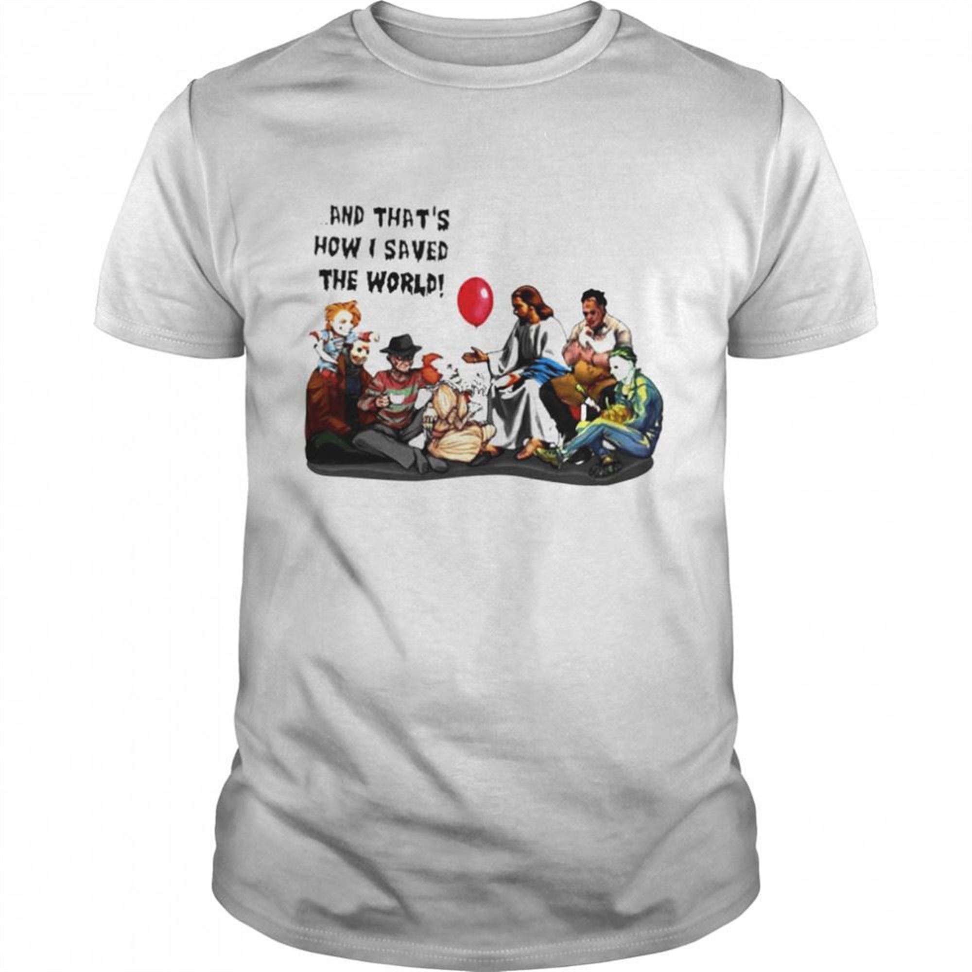 Jesus With Horror Halloween And Thats How I Saved The World Shirt