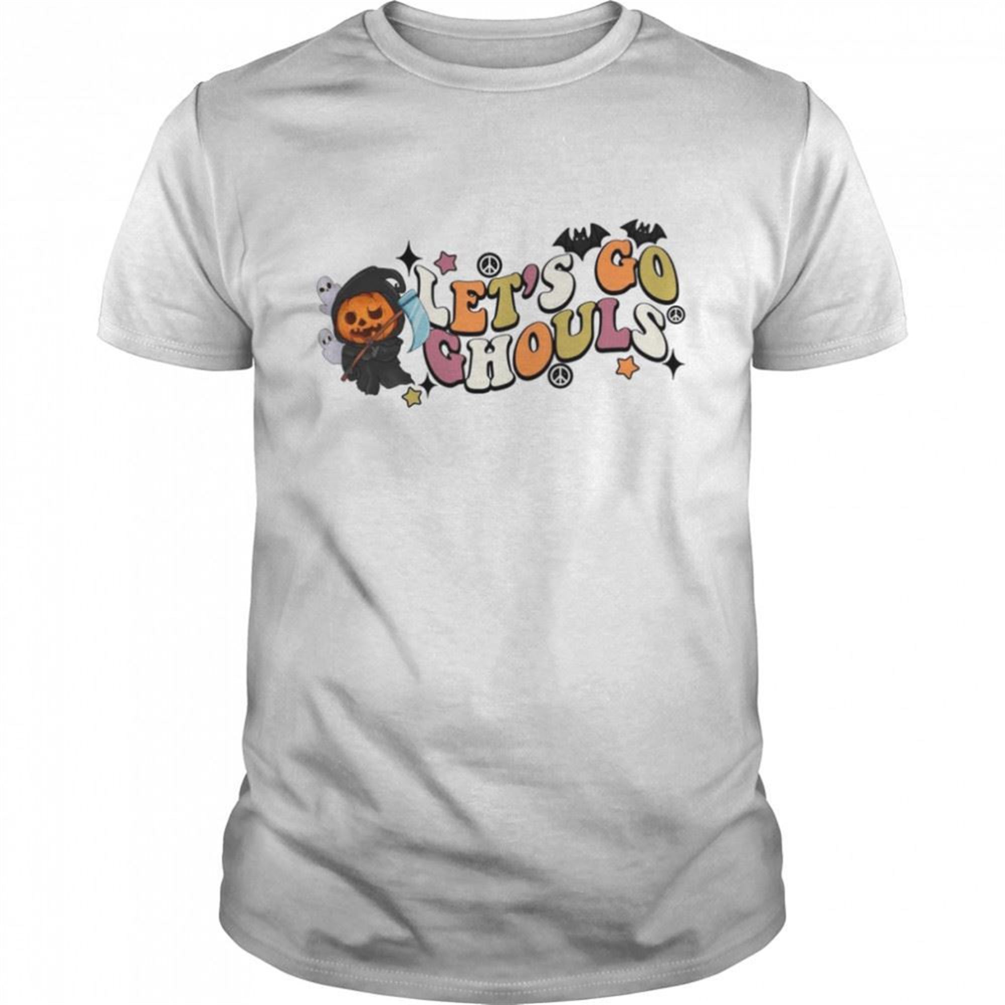 Lets Go Ghouls Ghost Retro Funny Party Spooky Season Pumpkin Halloween Shirt