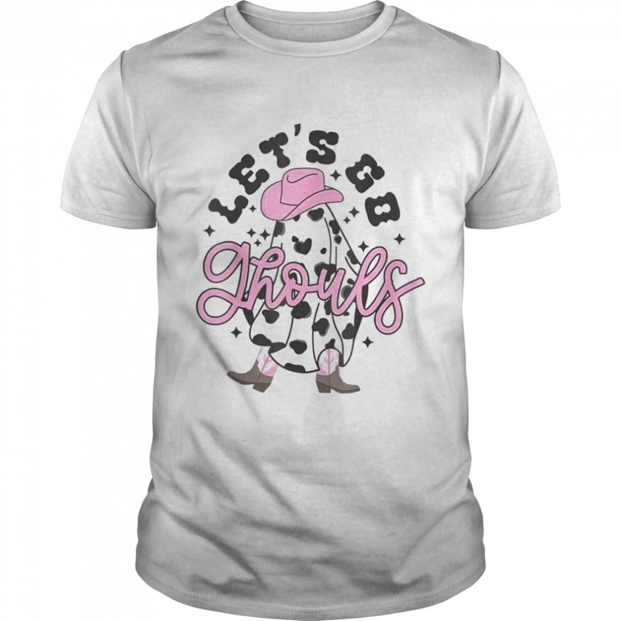 Lets Go Ghouls Halloween Spooky Western Cowgirl Leopard T-shirt