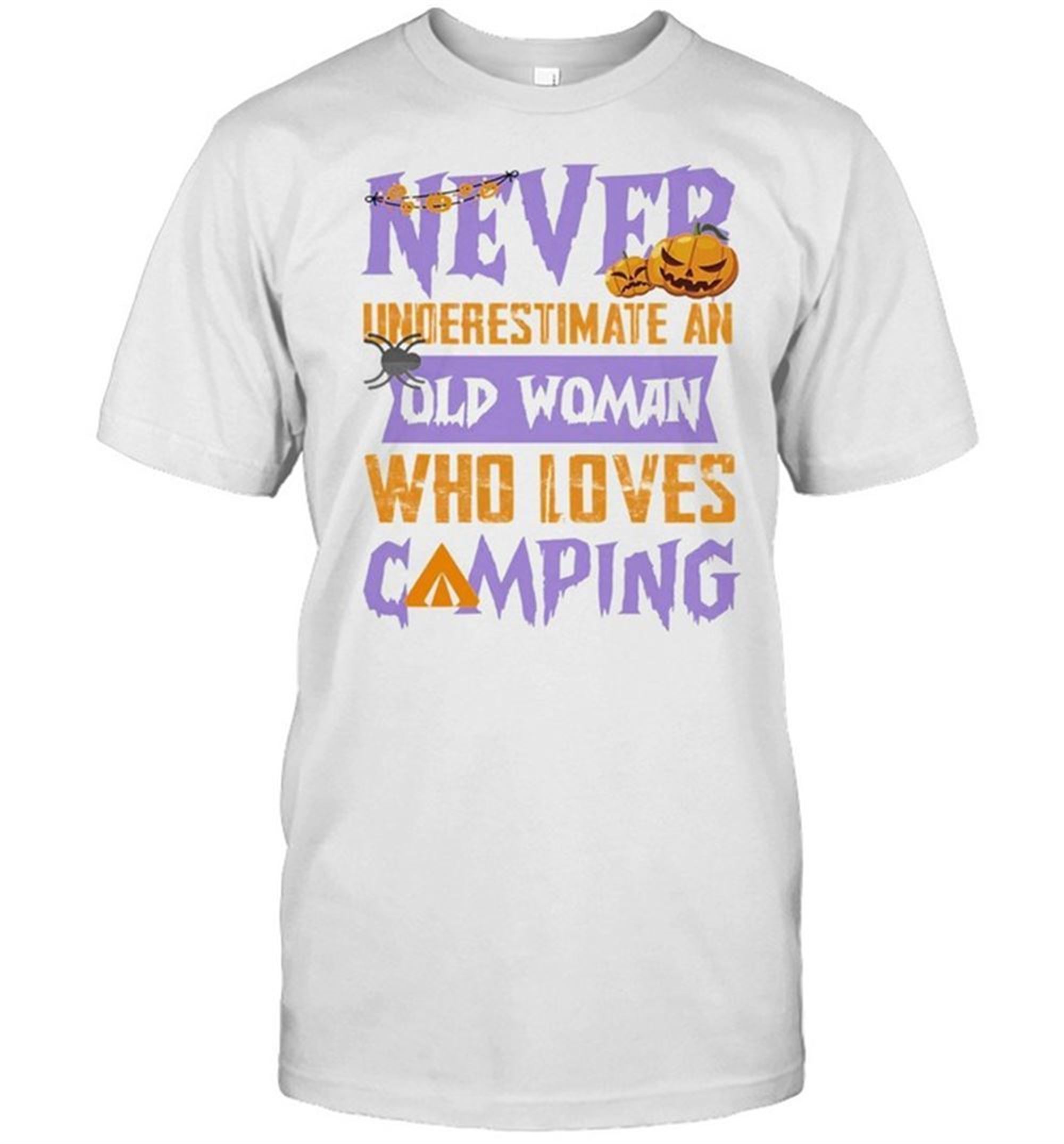 Never Underestimate An Old Man Who Loves Camping Halloween T-shirt