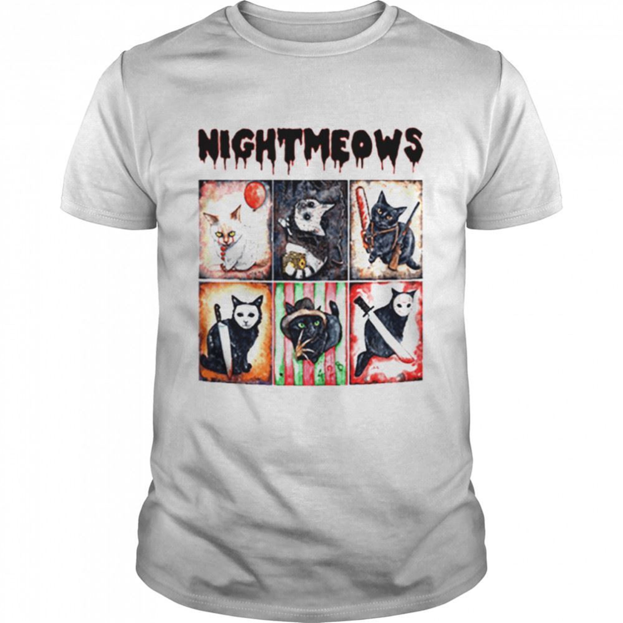 Nightmeows Horror Movie Cats Friends Horror Movie Cats Pumpkin Halloween Shirt