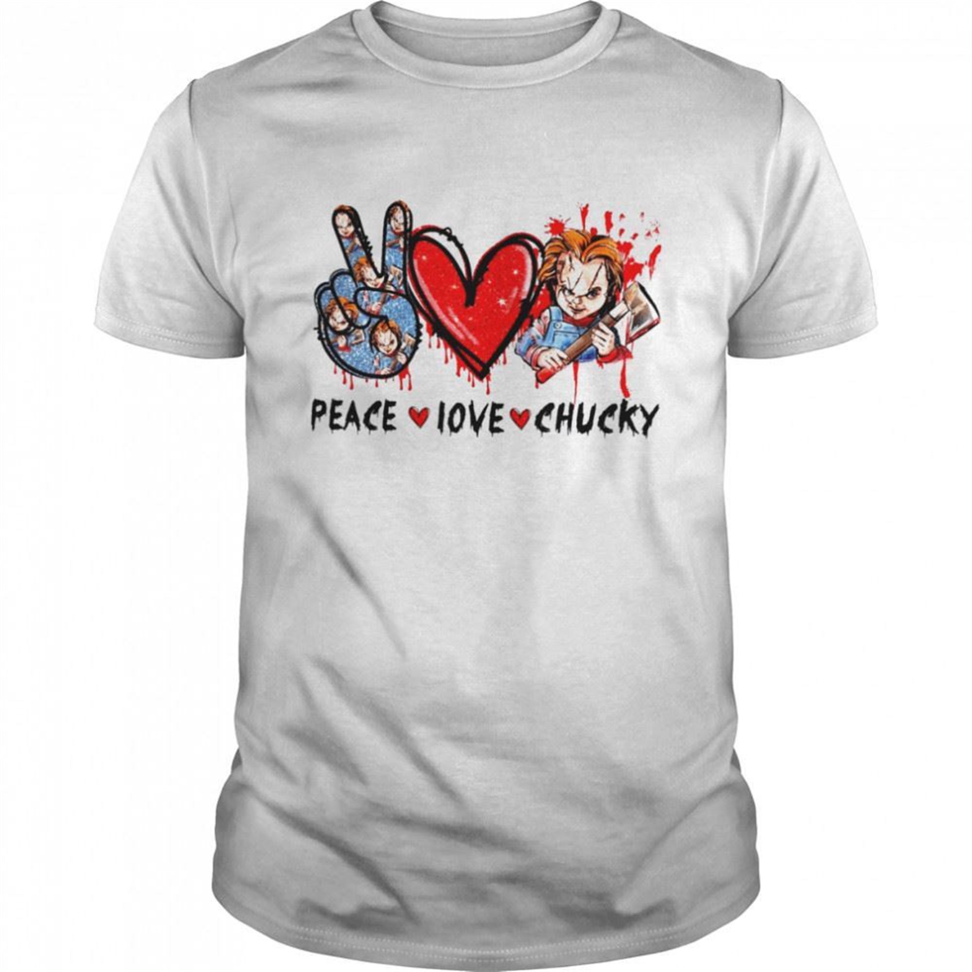 Peace Love Chucky Halloween Horror Shirt