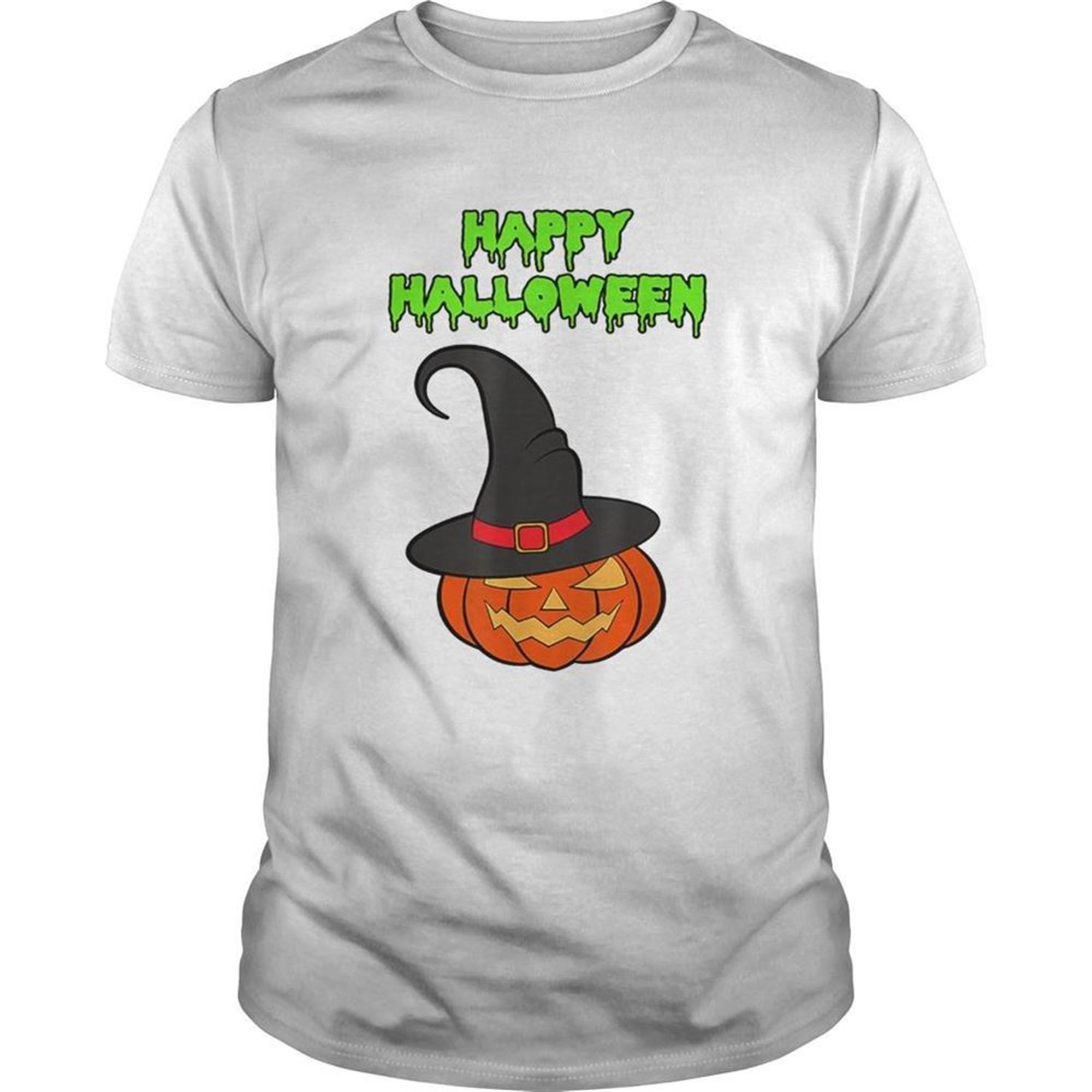 Scary Happy Halloween Pumpkin Witch Hat Shirt