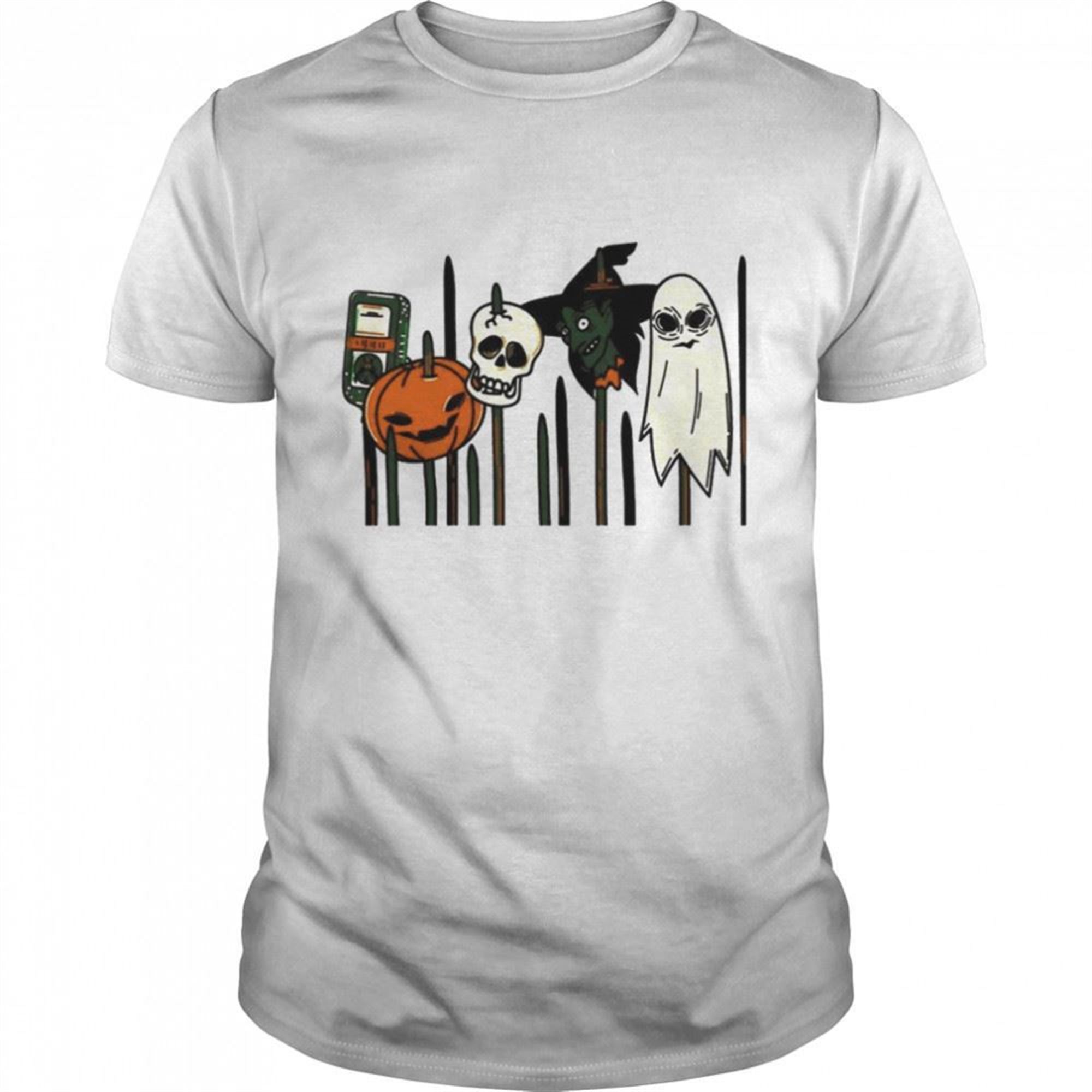 Scarycrow Pumpkin Head Iconic Symbols In Halloween Shirt