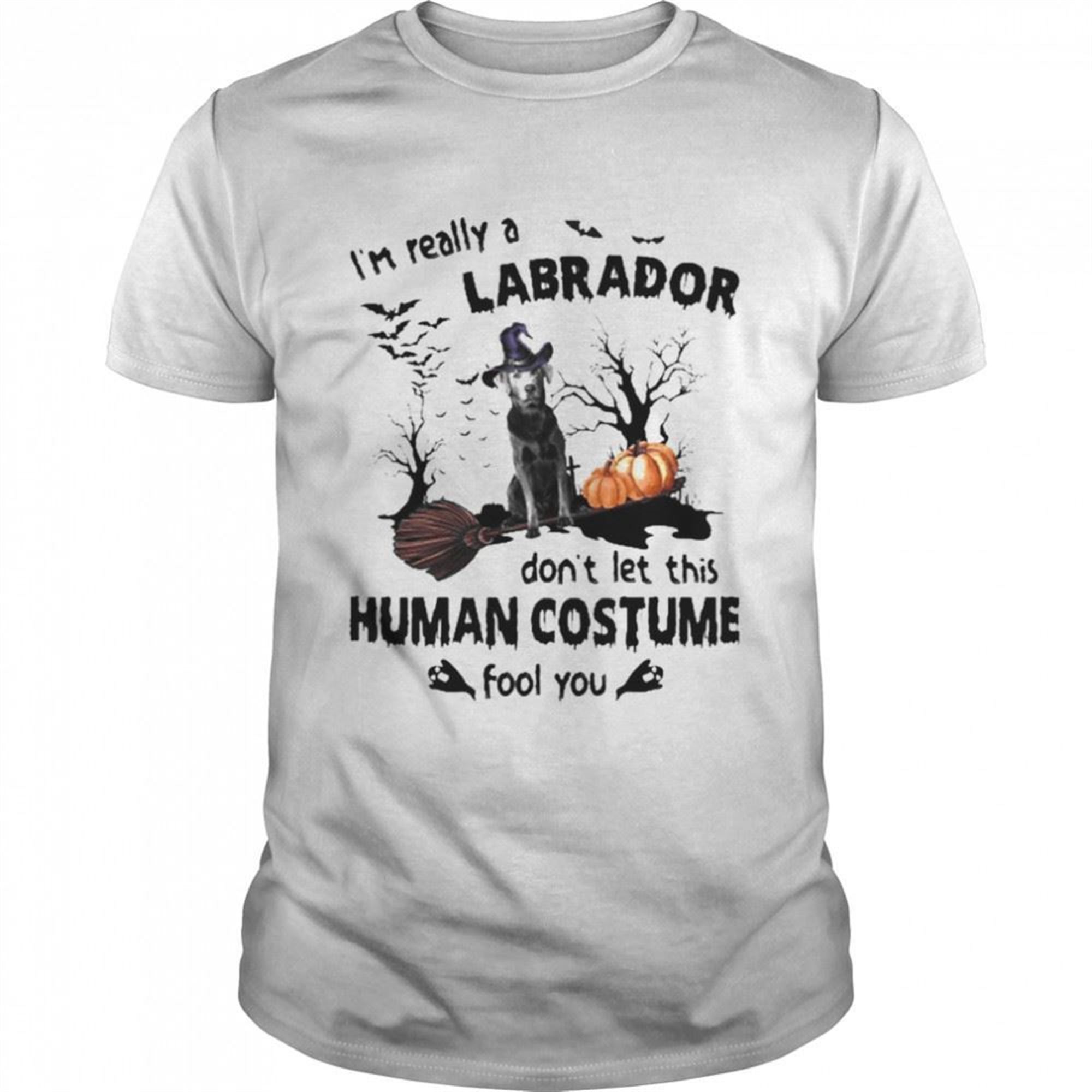 Silver Labrador Dog Im Really A Labrador Dont Let This Human Costume Fool You Halloween Shirt