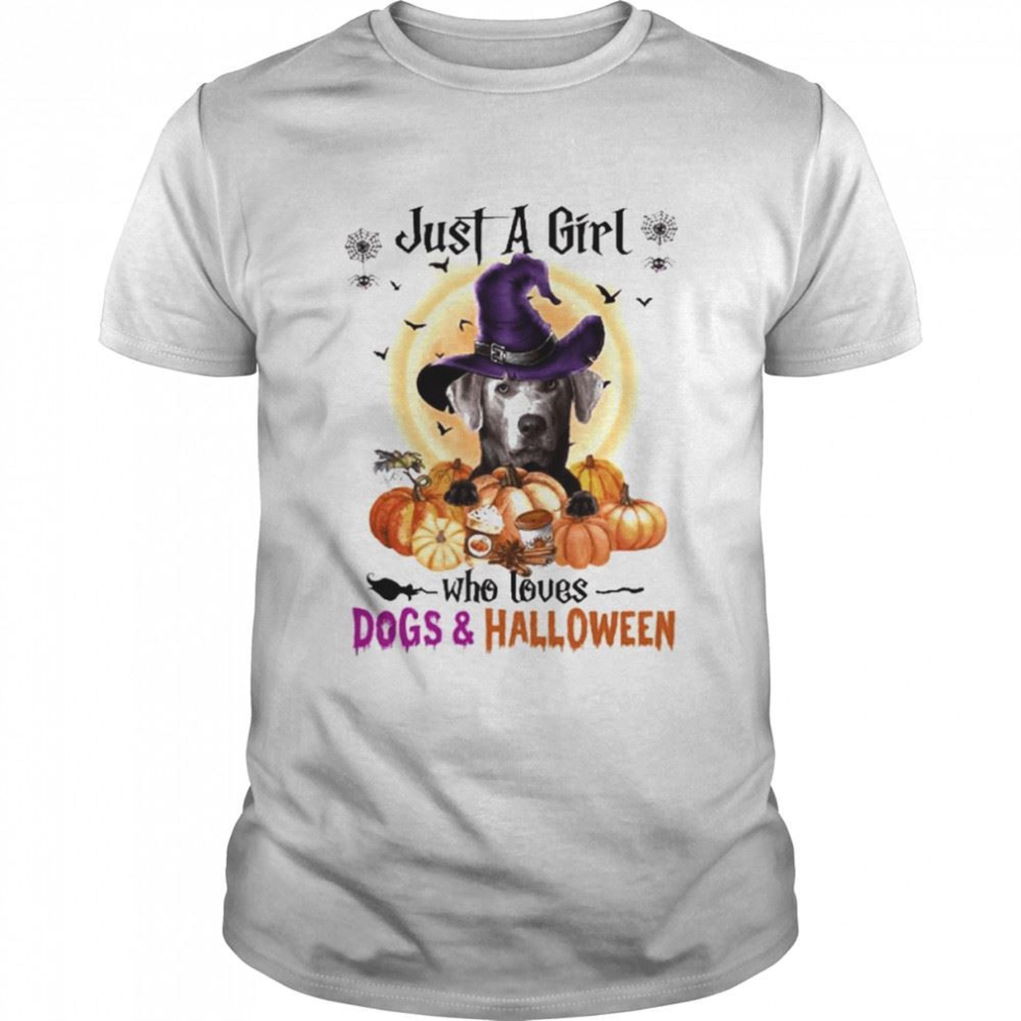 Silver Labrador Just A Girl Who Loves Dogs And Halloween Shirt