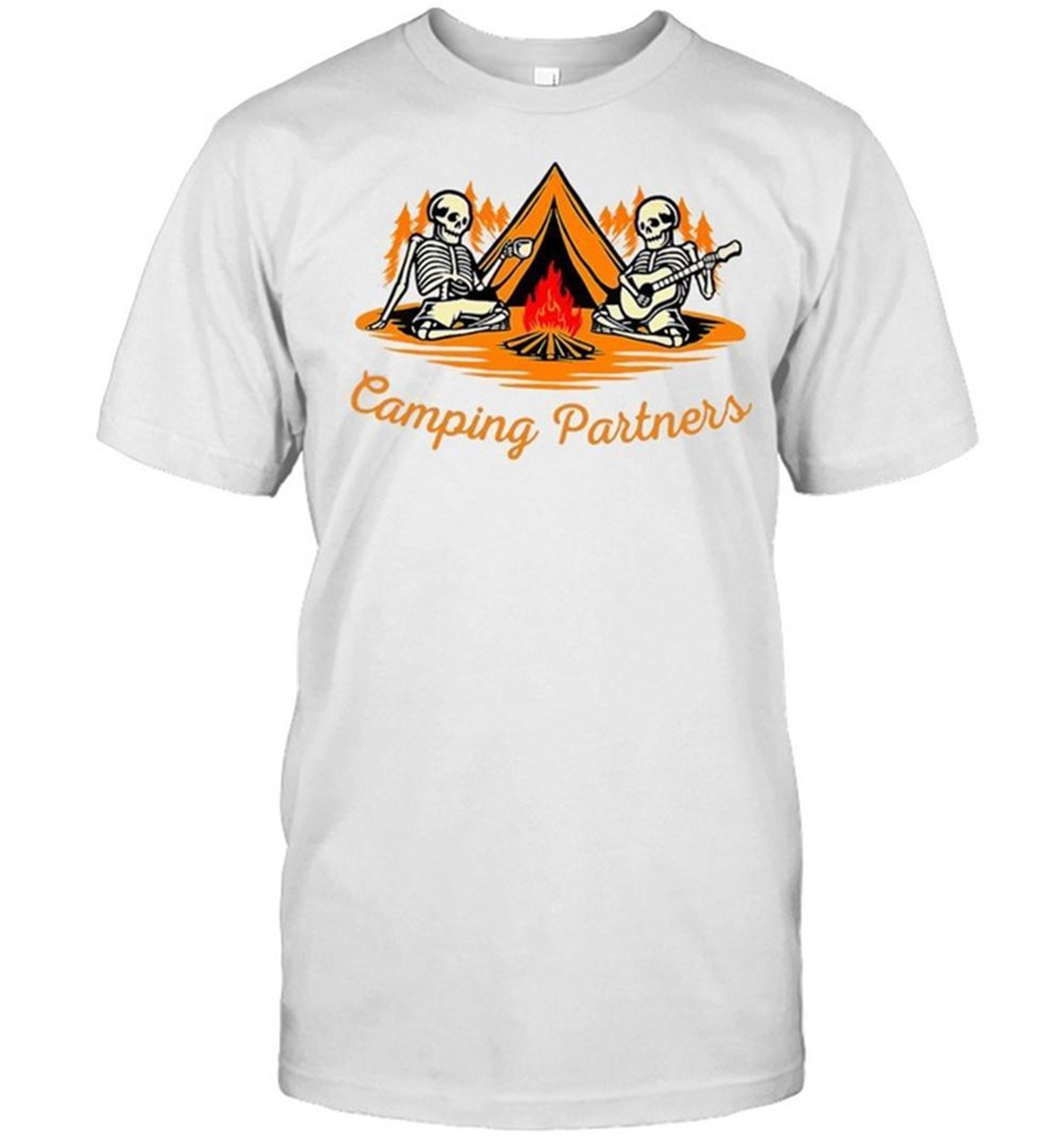 Skeleton Camping Partners Halloween T-shirt