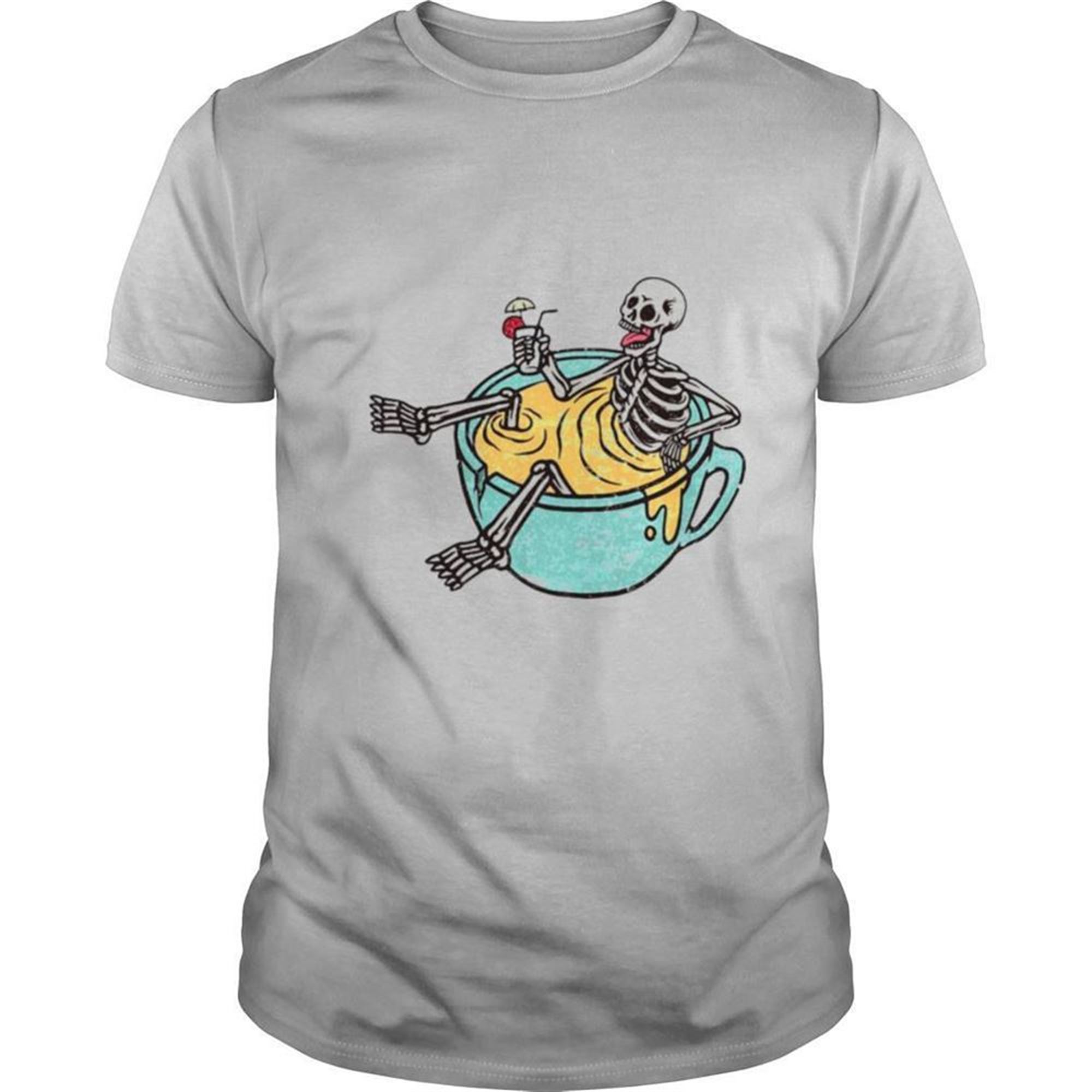 Skeleton Drinking Coffee Dia De Los Muertos Day Dead Halloween Shirt