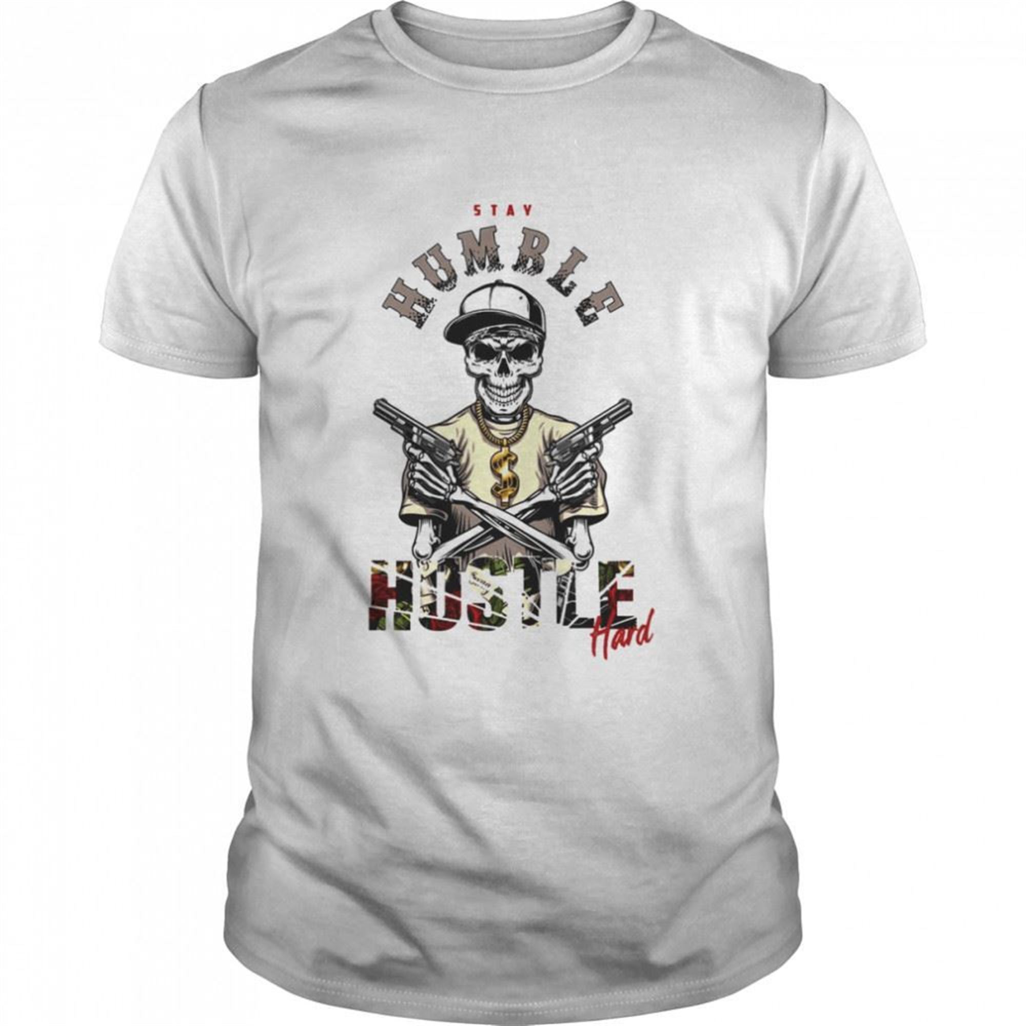 Skeleton With Guns Design Halloween Shirt