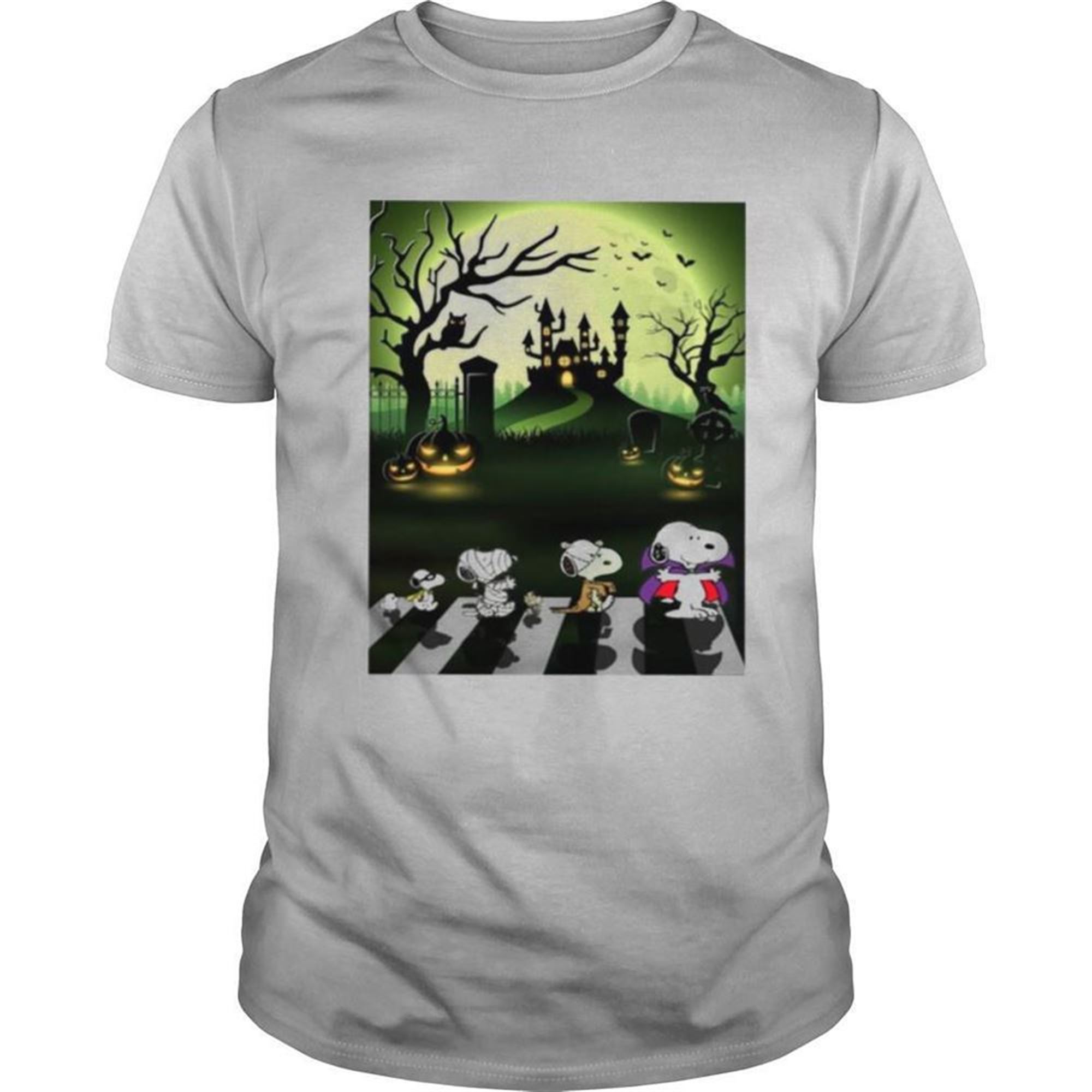 Snoopy Abbey Road Halloween Moon Shirt