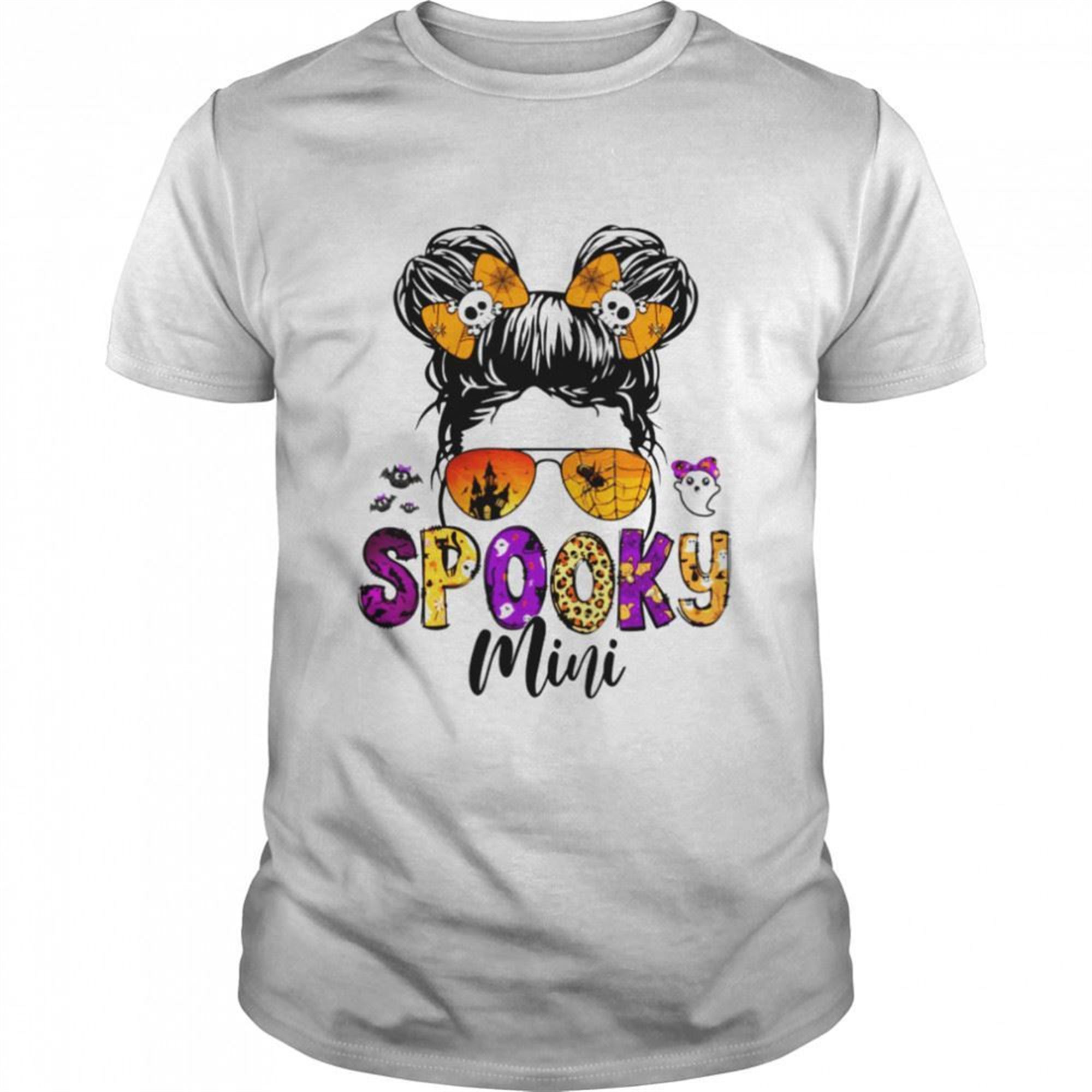 Spooky Mini Cute Messy Bun Girl Halloween Shirt