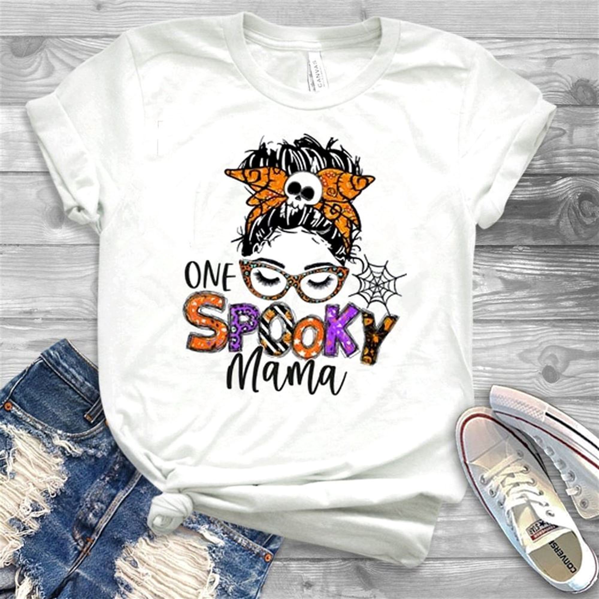 Spooky Mom Shirthalloween Mom Shirt Printed Art Shirt Gift For Teachermen Women Unisex T Shirt