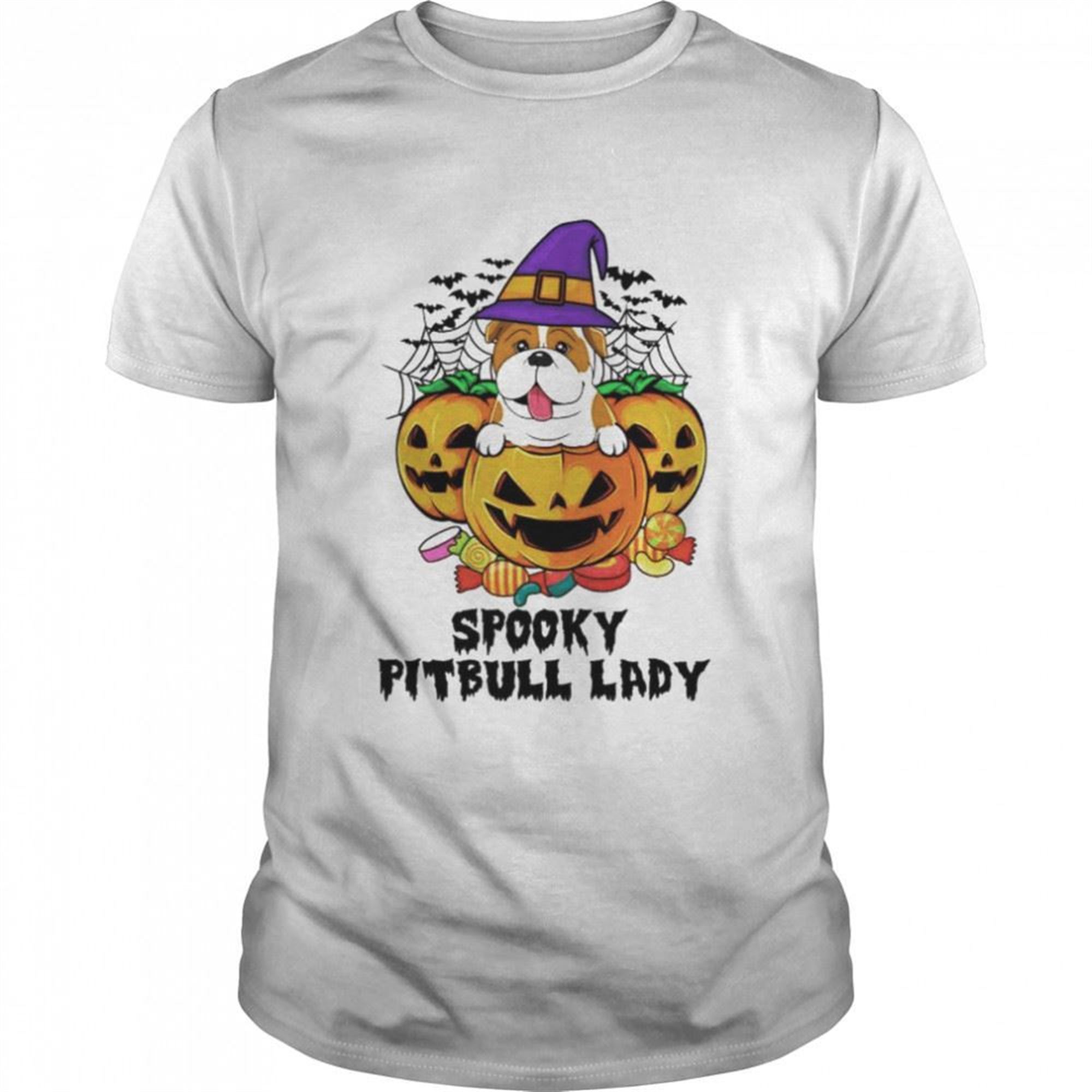 Spooky Pitbull Lady Halloween Shirt