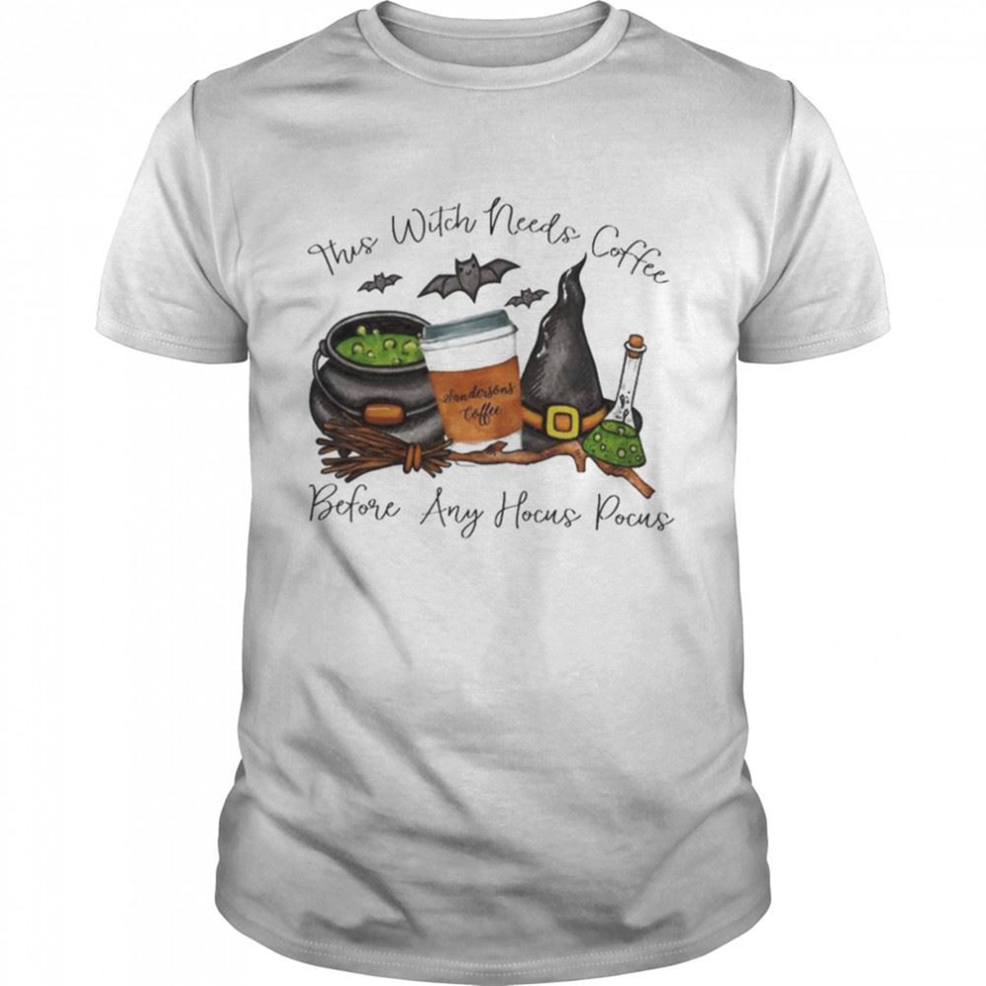 This Witch Needs Coffee Halloween T-shirt