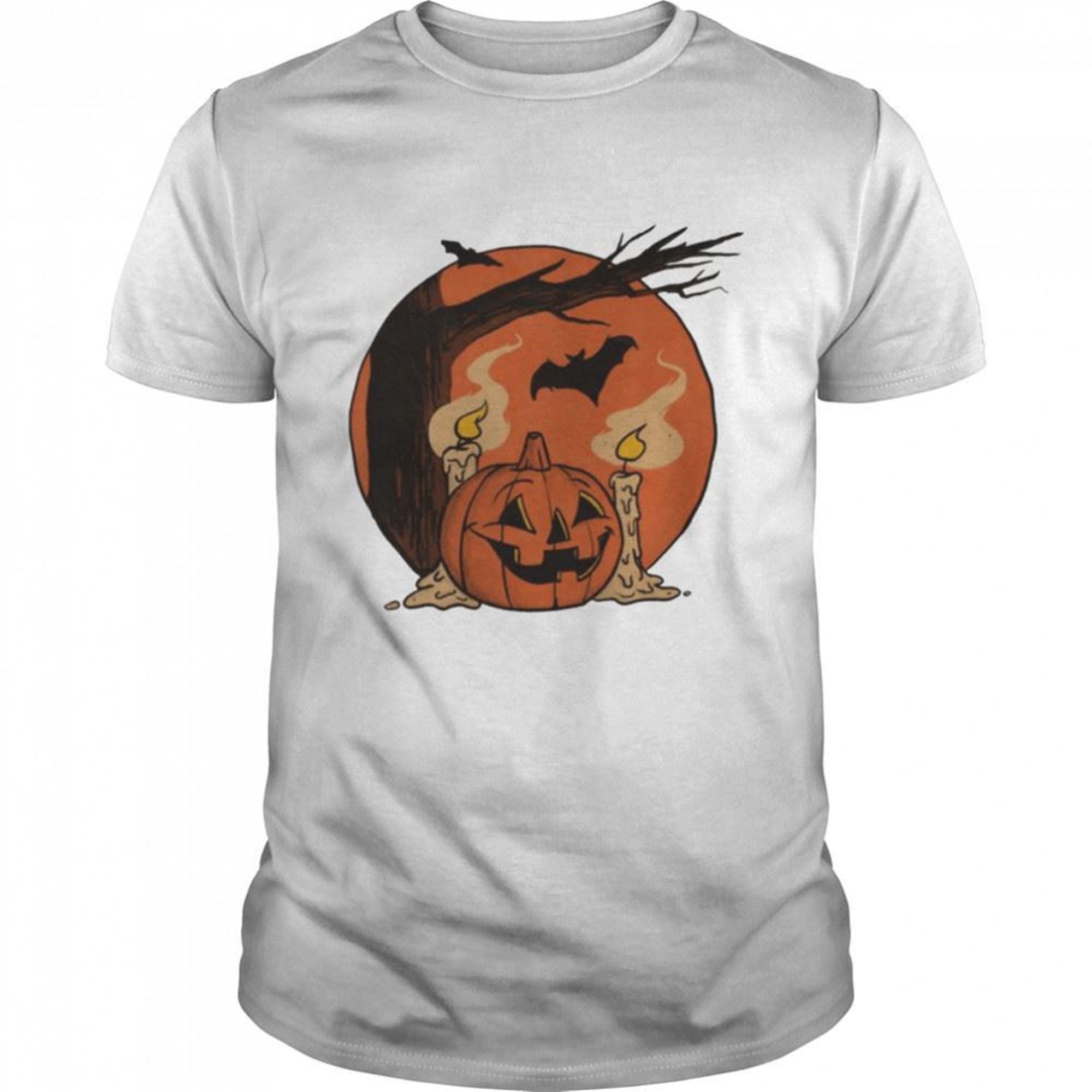 Vintage Pumpkin Scene Halloween Monsters Shirt