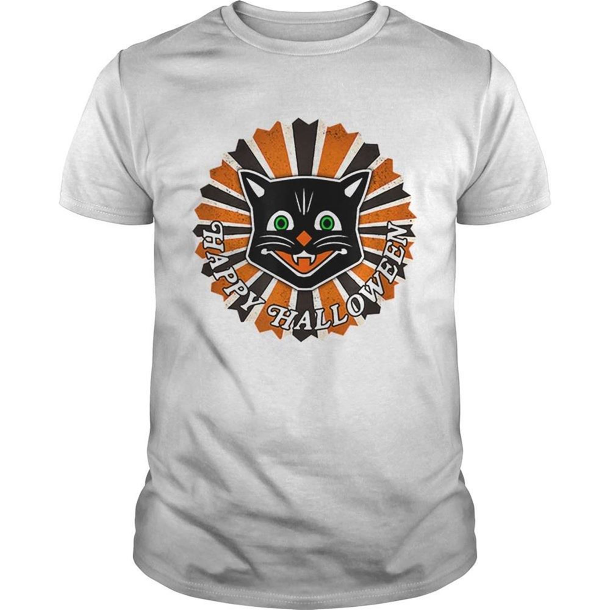 Vintage Style Halloween Black Cat Ephemera Shirt
